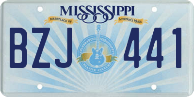 MS license plate BZJ441