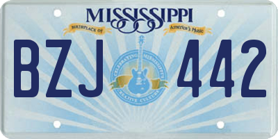 MS license plate BZJ442