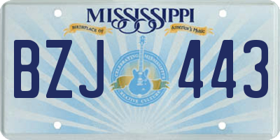 MS license plate BZJ443