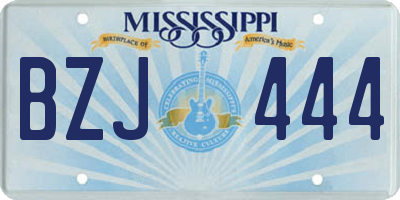 MS license plate BZJ444