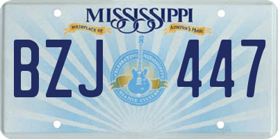 MS license plate BZJ447