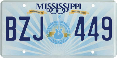 MS license plate BZJ449