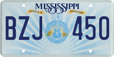 MS license plate BZJ450