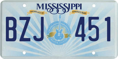 MS license plate BZJ451