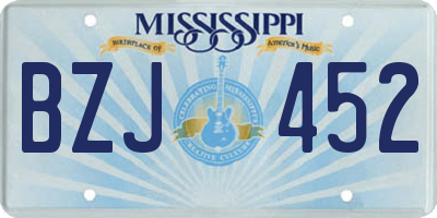 MS license plate BZJ452