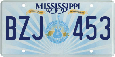 MS license plate BZJ453