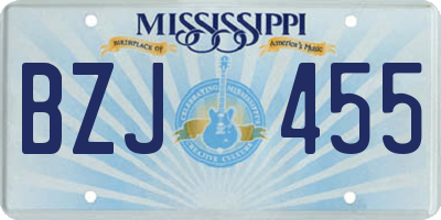 MS license plate BZJ455