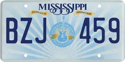 MS license plate BZJ459