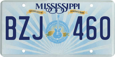 MS license plate BZJ460