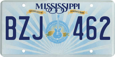 MS license plate BZJ462
