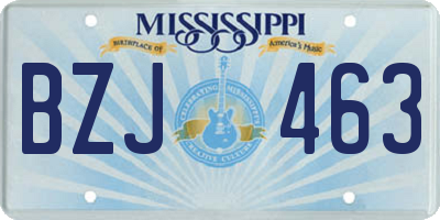MS license plate BZJ463