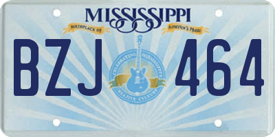 MS license plate BZJ464