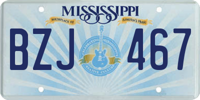 MS license plate BZJ467