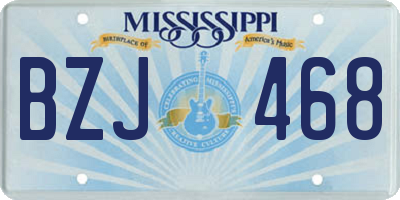 MS license plate BZJ468
