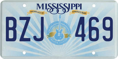 MS license plate BZJ469