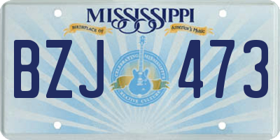 MS license plate BZJ473