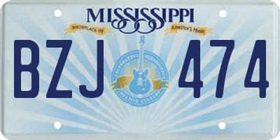 MS license plate BZJ474
