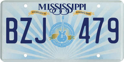 MS license plate BZJ479