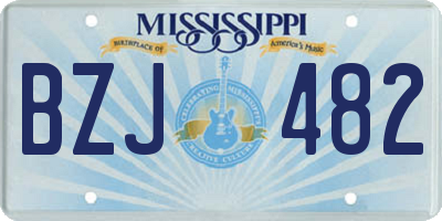 MS license plate BZJ482