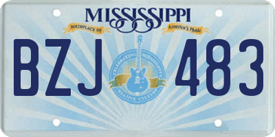 MS license plate BZJ483