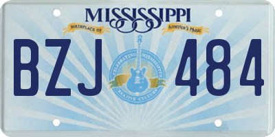 MS license plate BZJ484
