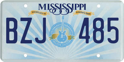 MS license plate BZJ485