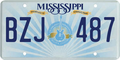 MS license plate BZJ487