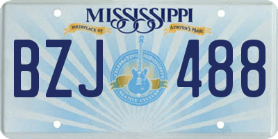 MS license plate BZJ488