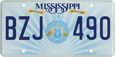 MS license plate BZJ490