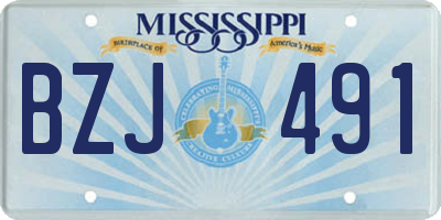 MS license plate BZJ491