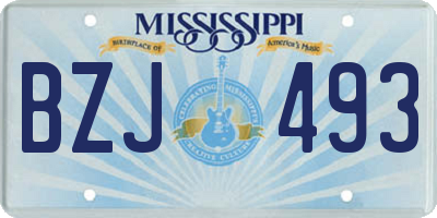MS license plate BZJ493
