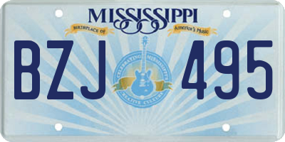 MS license plate BZJ495