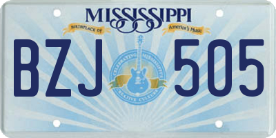 MS license plate BZJ505