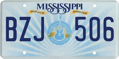 MS license plate BZJ506
