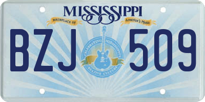 MS license plate BZJ509