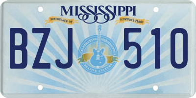 MS license plate BZJ510
