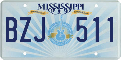 MS license plate BZJ511