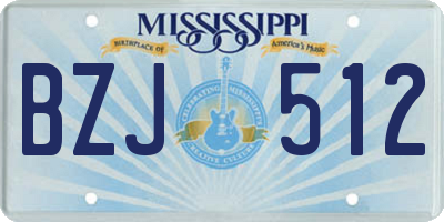 MS license plate BZJ512