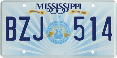 MS license plate BZJ514