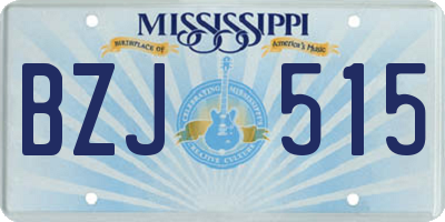 MS license plate BZJ515