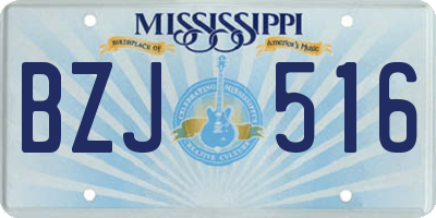 MS license plate BZJ516