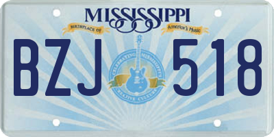 MS license plate BZJ518
