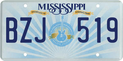 MS license plate BZJ519