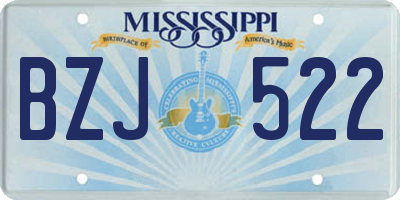 MS license plate BZJ522