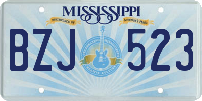 MS license plate BZJ523