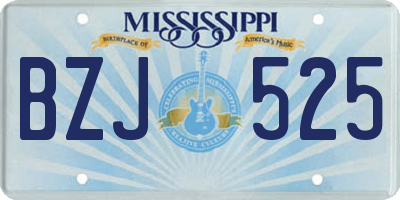 MS license plate BZJ525