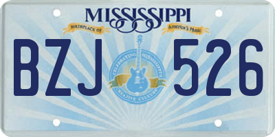 MS license plate BZJ526