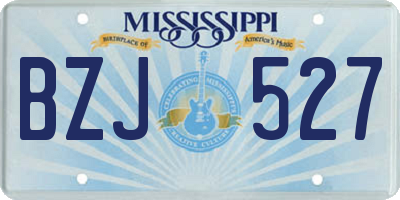 MS license plate BZJ527