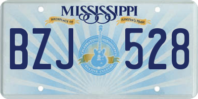 MS license plate BZJ528
