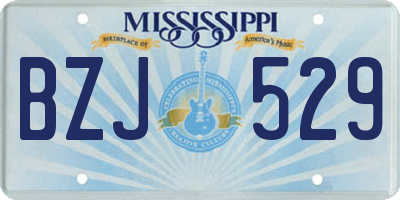 MS license plate BZJ529